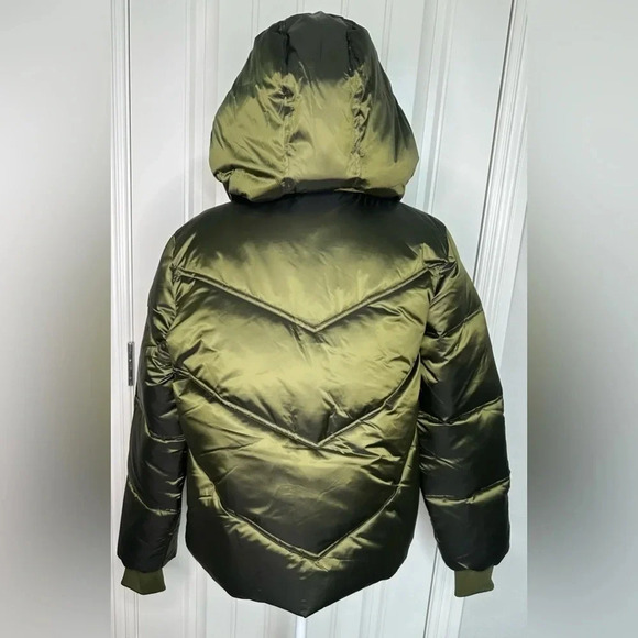 NWT UGG Women's Ronney Cropped Puffer Jacket, Burnt Olive, Size: Small - Picture 6 of 13